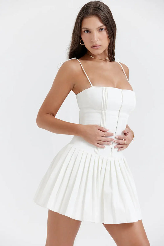 White Pleated Dress – Trending Women’s Fashion | STYLISTE
